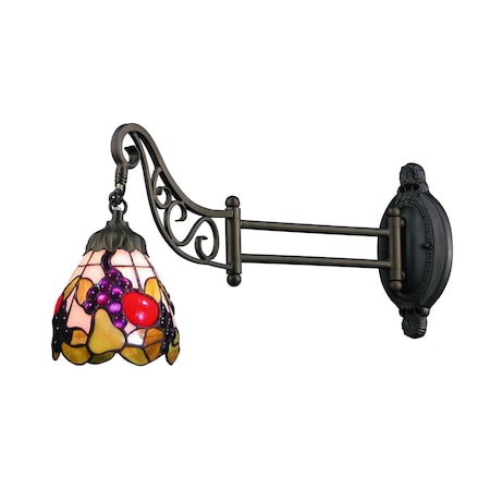 Elk Lighting 1-Light Swingarm Wall Lamp in Tiffany Bronze and Tiffany Style Glass 079-TB-19
